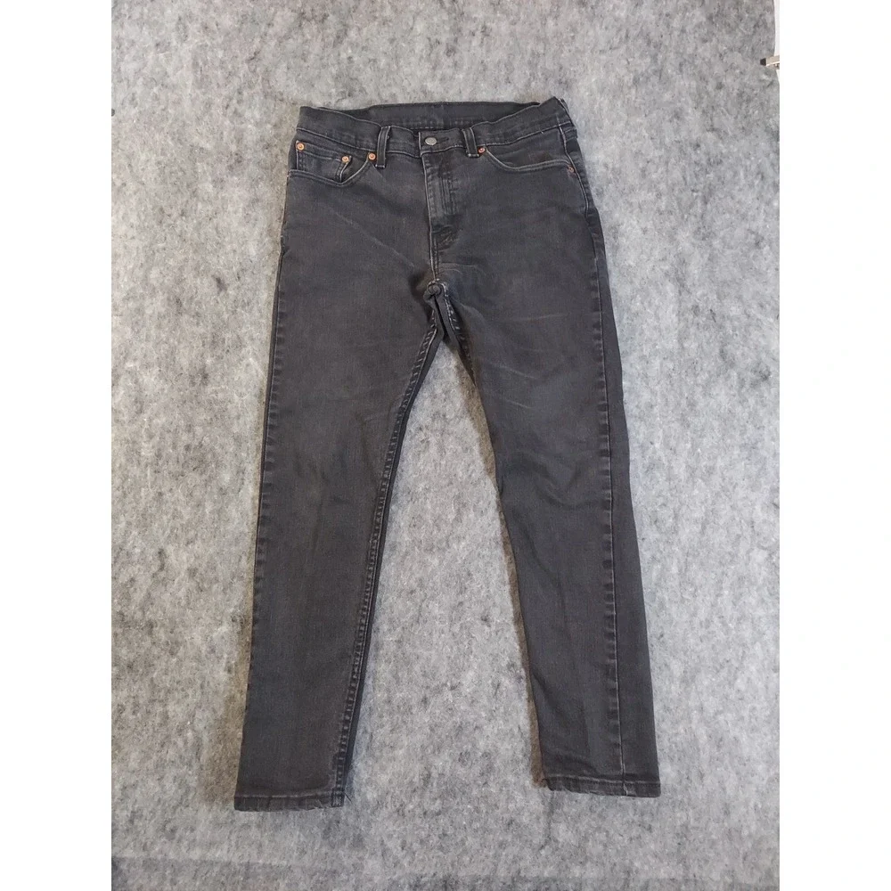 Levis Jeans Mens 30x28 Black 514Slim Straight Fit Preppy Denim Pants (Tag 32x30)